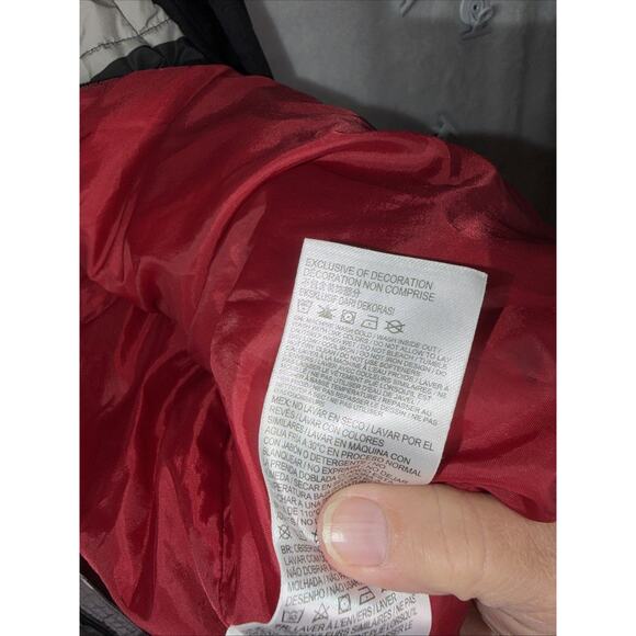 AIR JORDAN boys LAYERED-LOOK HOODED Puffer VEST JACKET XL camo Jump Man Logo - Picture 10 of 10